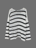 Sweater Women's Round Neck Long Sleeve Striped Blouse Casual Spring And Summer