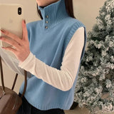 Versatile Artistic Mesh Sleeveless Knitted Vest