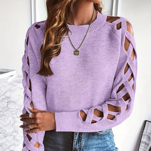 Women's Hollow Sweater Sweater Top Thin Spring Autumn Underwear Bottoming Shirt