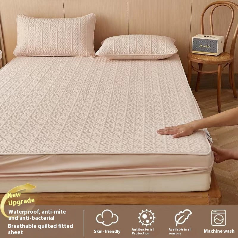 Quilted Fitted Sheet Single-piece Antibacterial Fiber Thickening