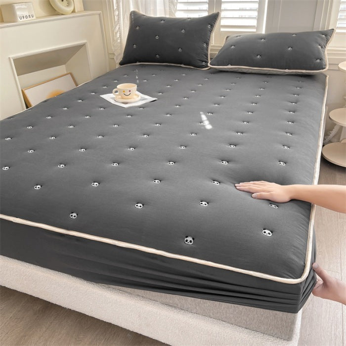 New Soybean Fiber Quilted Fitted Sheet Single Piece