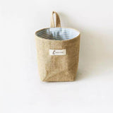 Cotton And Linen Creative Storage Hanging Bag Wall Behind The Door Desktop Debris Jute Storage Bag