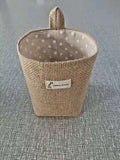 Cotton And Linen Creative Storage Hanging Bag Wall Behind The Door Desktop Debris Jute Storage Bag