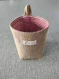 Cotton And Linen Creative Storage Hanging Bag Wall Behind The Door Desktop Debris Jute Storage Bag