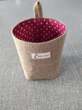 Cotton And Linen Creative Storage Hanging Bag Wall Behind The Door Desktop Debris Jute Storage Bag