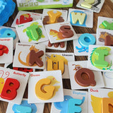 Building block alphabet puzzle toy
