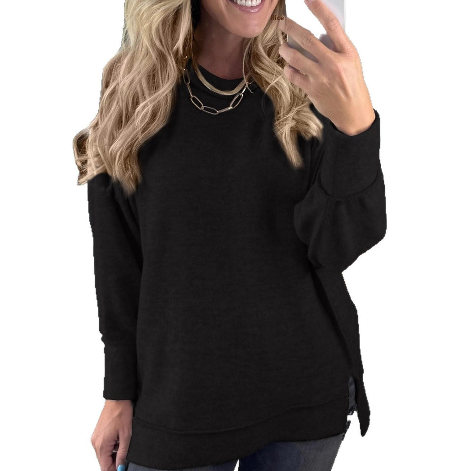 Women's Casual Round Neck Long Sleeve Pullover Hoodie All-matching