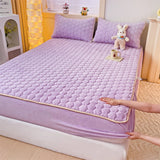 Three-dimensional Jacquard Quilted Fitted Sheet Tatami Milk Velvet Pad