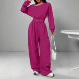 Women's Fashion Slim-fit Off-the-shoulder Navel Solid Color Casual Pants Suit