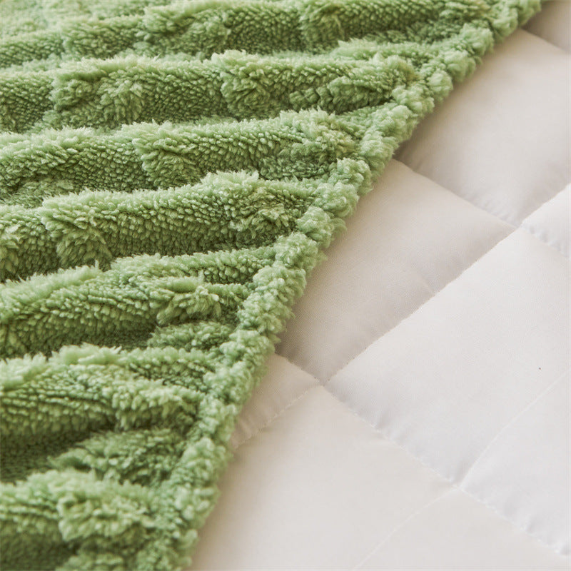 Three-dimensional Jacquard Quilted Fitted Sheet Tatami Milk Velvet Pad