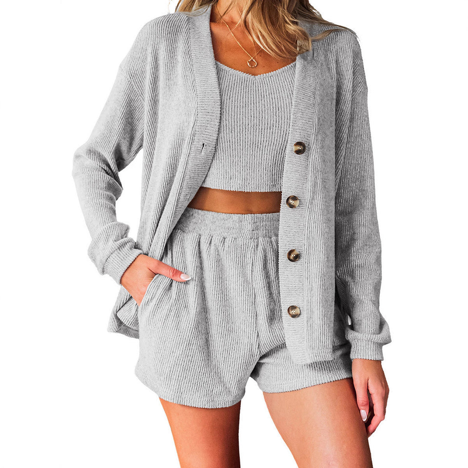 New Pure Color Comfort Casual Suit For Women