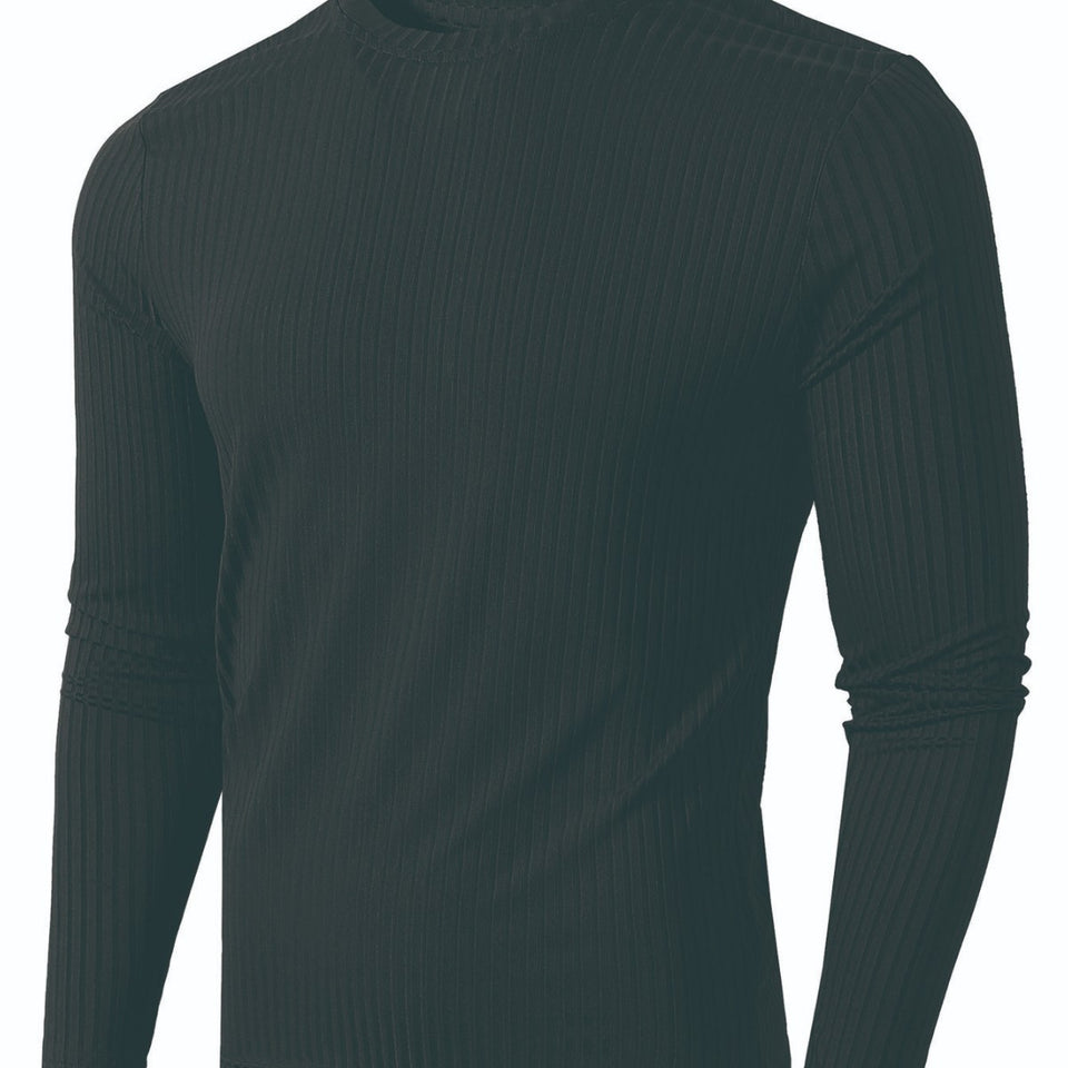 Striped Fabric Men's High Elastic Breathability Long Sleeve