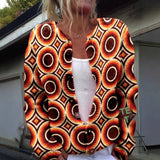 3D Floral Print European And American Knitted Coat Fashion Women's Wear