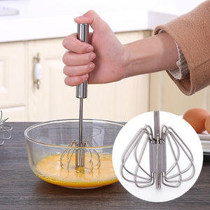 Egg Beater Household Mini Semi-automatic Manual Hand-held Cream Blender Stainless Steel Crack
