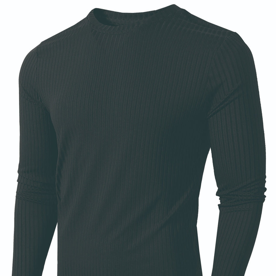 Striped Fabric Men's High Elastic Breathability Long Sleeve