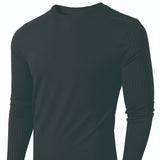 Striped Fabric Men's High Elastic Breathability Long Sleeve