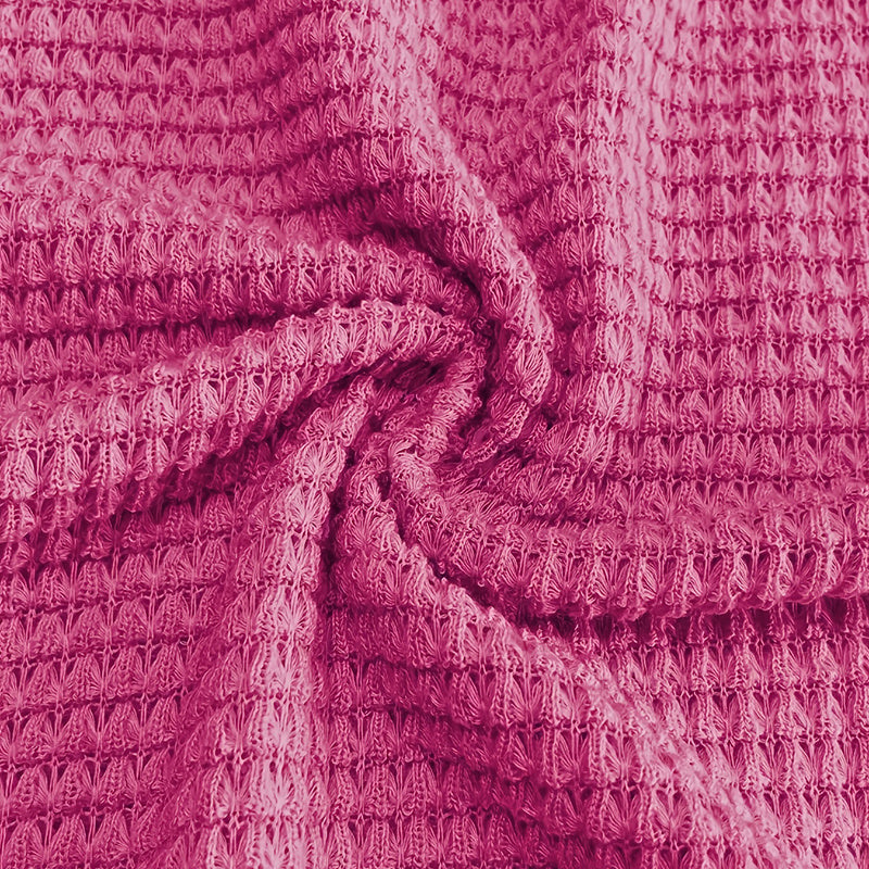 Plus Size Women's Casual V-Neck Pineapple Texture Knit Top Solid Color Long Sleeve Breathable Pullover For Spring Fall