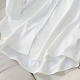 Plus Size Women's Casual Solid Color Lapel Long Sleeve Shirt Spring Autumn Comfort Full Button Office Blouse