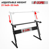 5 Core Keyboard Stand Z Style Height Adjustable Sturdy Piano Riser Lift Holder Stands-1