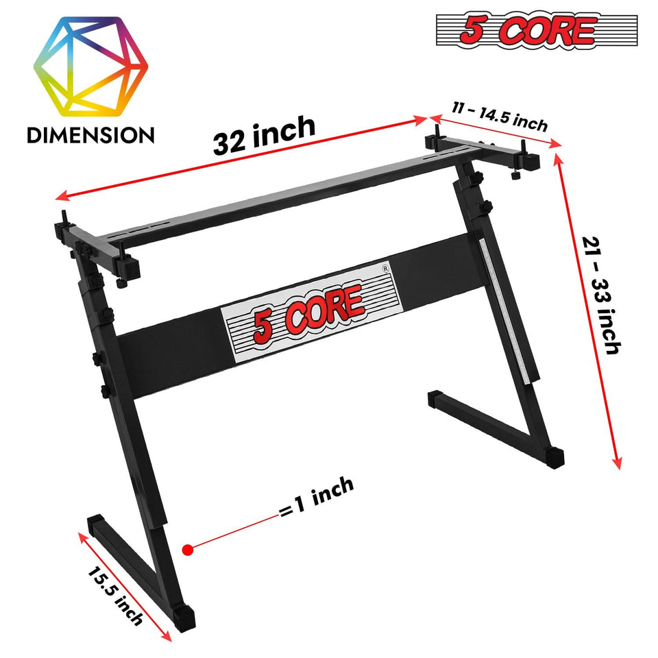 5 Core Keyboard Stand Z Style Height Adjustable Sturdy Piano Riser Lift Holder Stands-3