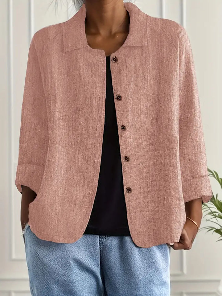 European And American Cotton And Linen Shirt Women's Casual Slimming Cardigan Coat