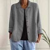 European And American Cotton And Linen Shirt Women's Casual Slimming Cardigan Coat