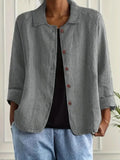European And American Cotton And Linen Shirt Women's Casual Slimming Cardigan Coat