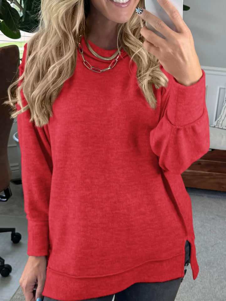 Women's Casual Round Neck Long Sleeve Pullover Hoodie All-matching