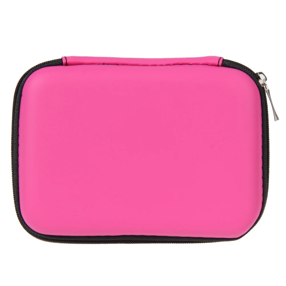 EVA Hard Carrying Case Charger U Disk Zipper Pouch with Mesh Pocket Tech Gadgets Portable Case 2.5inch Hard Drive Earphone Case