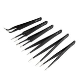 6pcs Precision Long Tweezers Set ESD Anti-Static Stainless SteelTweezers Repair Tools For Electronics Repair Soldering Craft