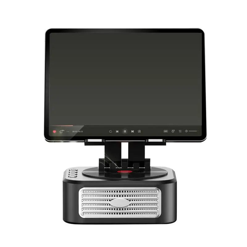 Phone Holder With Speaker Tablet Phone Holder With Wireless Speaker Anti-Slip Base Stereo Surround Sound Cool Tech Gadgets For