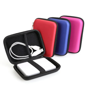 EVA Hard Carrying Case Charger U Disk Zipper Pouch with Mesh Pocket Tech Gadgets Portable Case 2.5inch Hard Drive Earphone Case