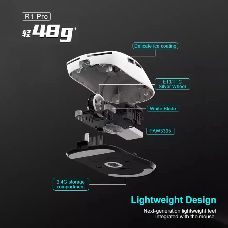 ATK VXE R1 Pro MAX Dragonfly R1 E-sports Gaming Mouse Rechargeable PAW3395 Lightweight Ergonomic 2.4G Wireless Mouse