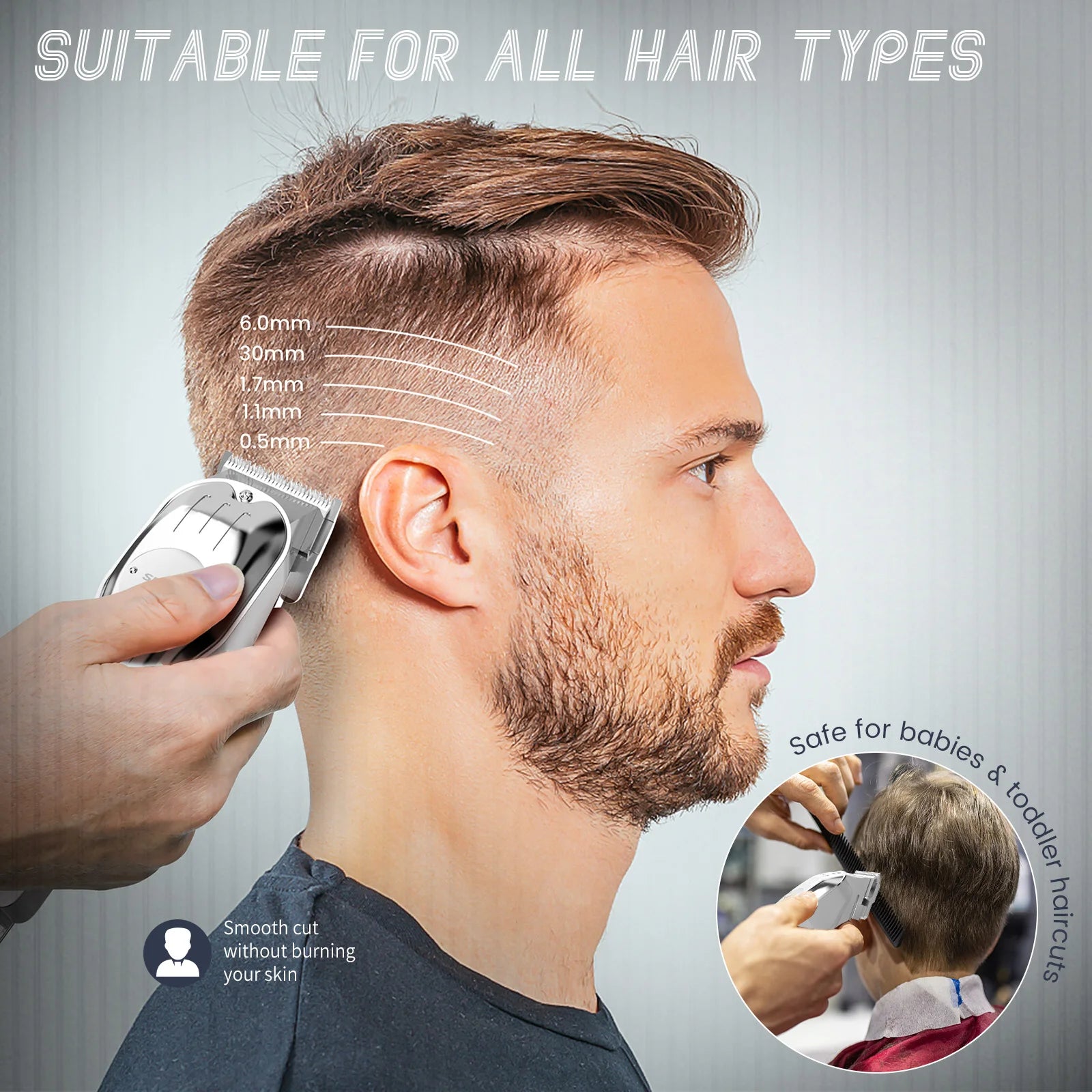 Hair Clipper Electric Hair Trimmer Set For Men Rechargeable Cordless Haircut Machine for Barber