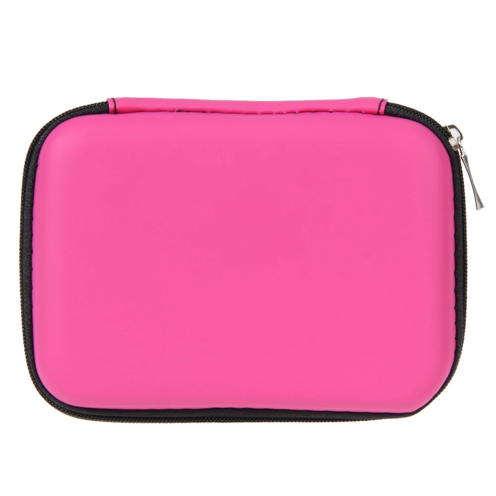 EVA Hard Carrying Case Charger U Disk Zipper Pouch Shockproof Tech Gadgets Portable Case Waterproof for Earphone/Charging Cable