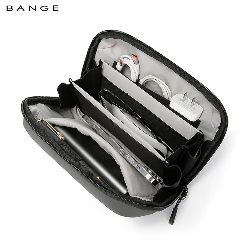 BANGE Multi-Layers Tech Pouch Oxford Warerproof Organizer Case Portable Data Cable Storage Bag Gadget Bag for Travel USB Charger