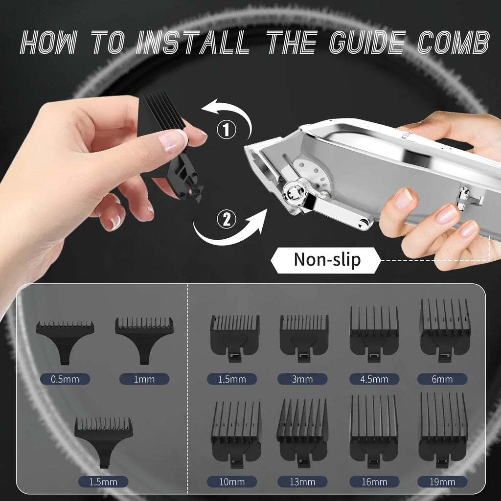 Hair Clipper Electric Hair Trimmer Set For Men Rechargeable Cordless Haircut Machine for Barber