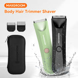 Body Hair Trimmer Shaver for Men Ball Trimmer for Groin Pubic Replaceable Ceramic Blade Electric IXP7Waterproof Clipper