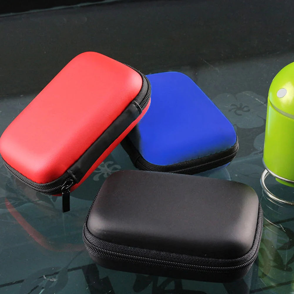 EVA Hard Carrying Case Charger U Disk Zipper Pouch Shockproof Tech Gadgets Portable Case Waterproof for Earphone/Charging Cable