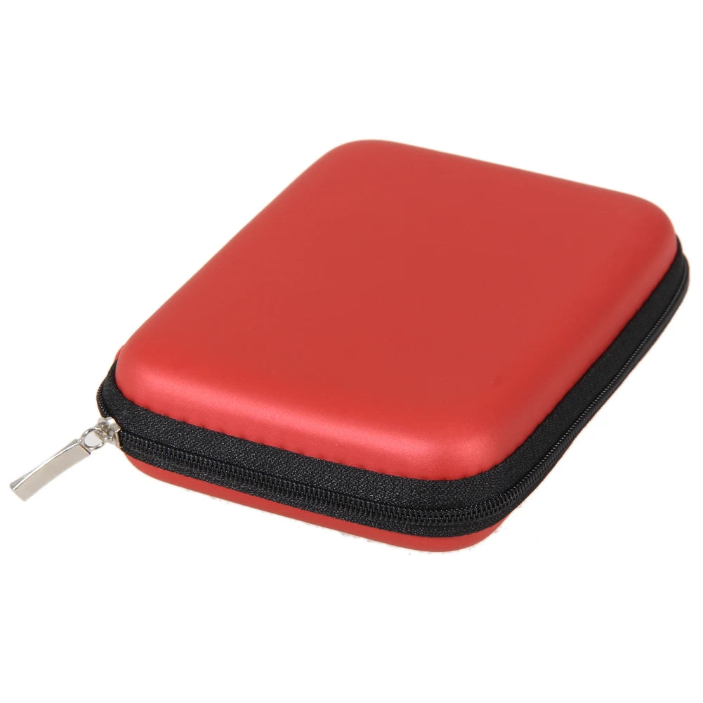 EVA Hard Carrying Case Charger U Disk Zipper Pouch with Mesh Pocket Tech Gadgets Portable Case 2.5inch Hard Drive Earphone Case