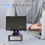 Phone Holder With Speaker Tablet Phone Holder With Wireless Speaker Anti-Slip Base Stereo Surround Sound Cool Tech Gadgets For