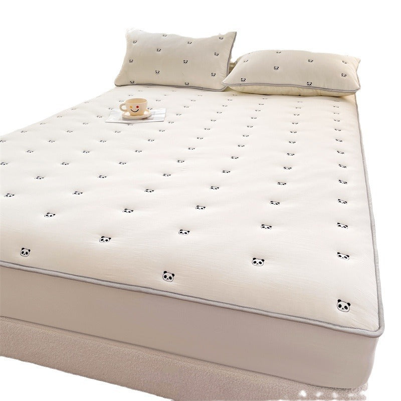 New Soybean Fiber Quilted Fitted Sheet Single Piece