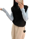 Versatile Artistic Mesh Sleeveless Knitted Vest