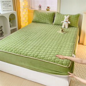Three-dimensional Jacquard Quilted Fitted Sheet Tatami Milk Velvet Pad