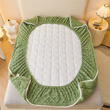 Three-dimensional Jacquard Quilted Fitted Sheet Tatami Milk Velvet Pad