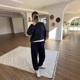 New Women's Solid Color Hooded Sweatshirt Two Pieces