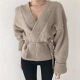 Autumn And Winter Lazy Wind Net Infrared Wear V-neck Knitted Cardigan Sweater