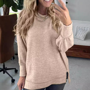 Women's Casual Round Neck Long Sleeve Pullover Hoodie All-matching