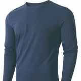 Striped Fabric Men's High Elastic Breathability Long Sleeve