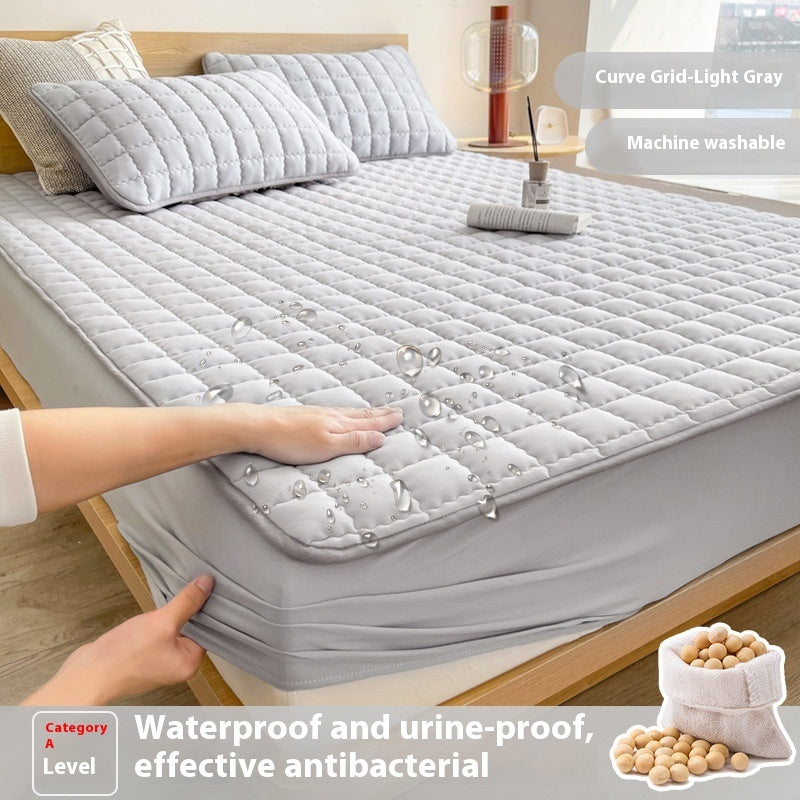 Antibacterial Soybean Quilted Fitted Sheet Water-proof Mattress